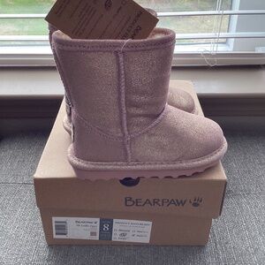 BEARPAW Toddler Girls Elle Zipper Casual Boots, size 8